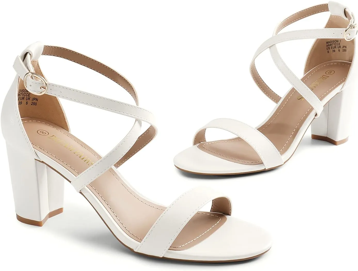DREAM PAIRS Women’s Ankle Strap Dress Low Chunky Block Open Toe Heel Sandals for Party Wedding