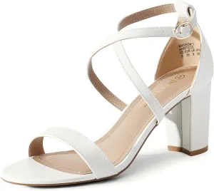 DREAM PAIRS Women’s Ankle Strap Dress Low Chunky Block Open Toe Heel Sandals for Party Wedding