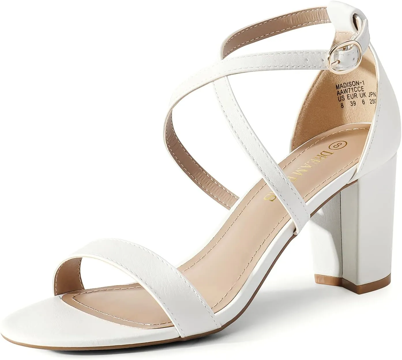 DREAM PAIRS Women’s Ankle Strap Dress Low Chunky Block Open Toe Heel Sandals for Party Wedding