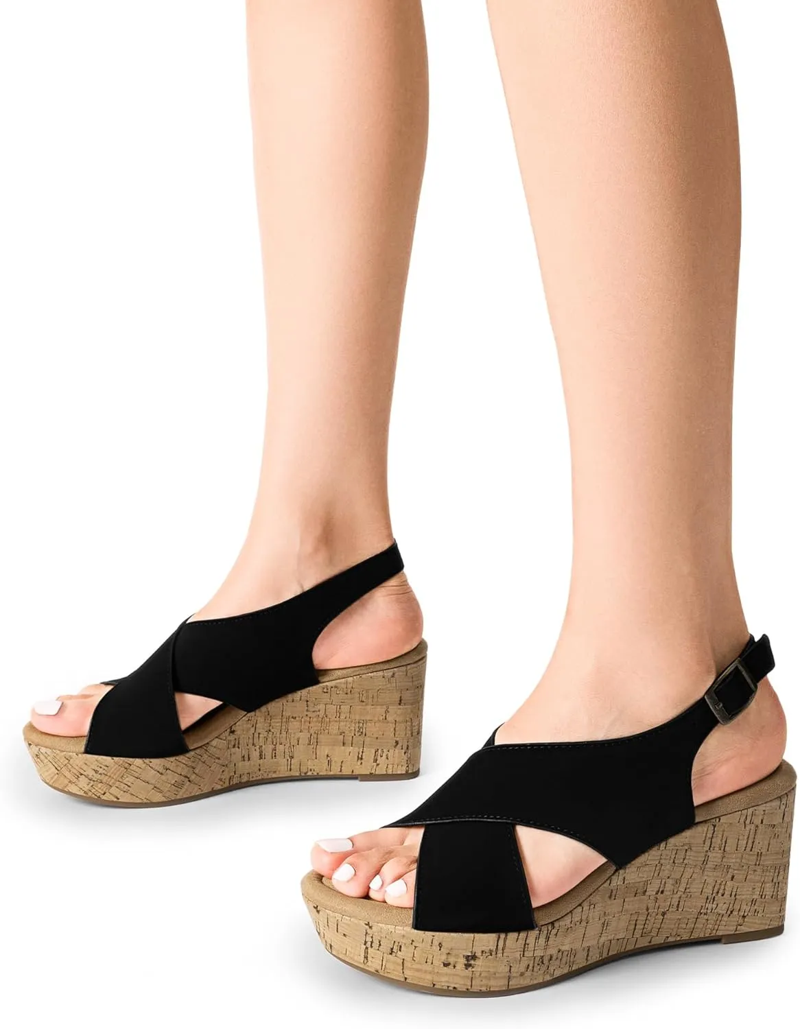 DREAM PAIRS Women's Comfortable Ankle Strap Platform Wedge Sandals for Women Casual Dressy Summer