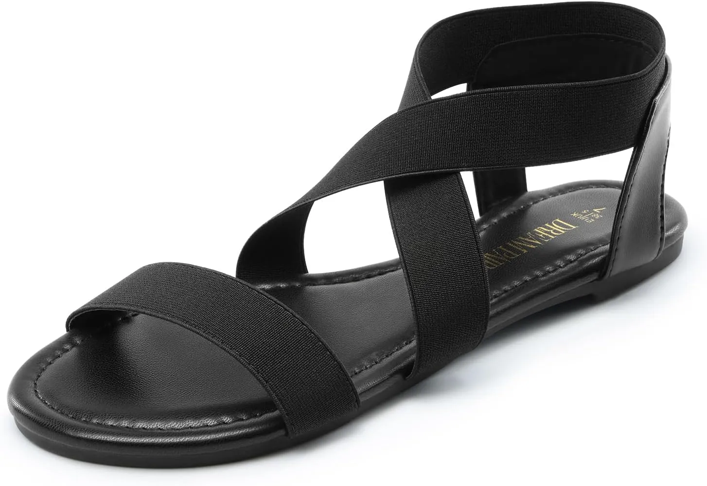 DREAM PAIRS Women's Elastic Ankle Strap Flat Sandals Summer Dressy Shoes Cute Strappy Gladiator Sandals
