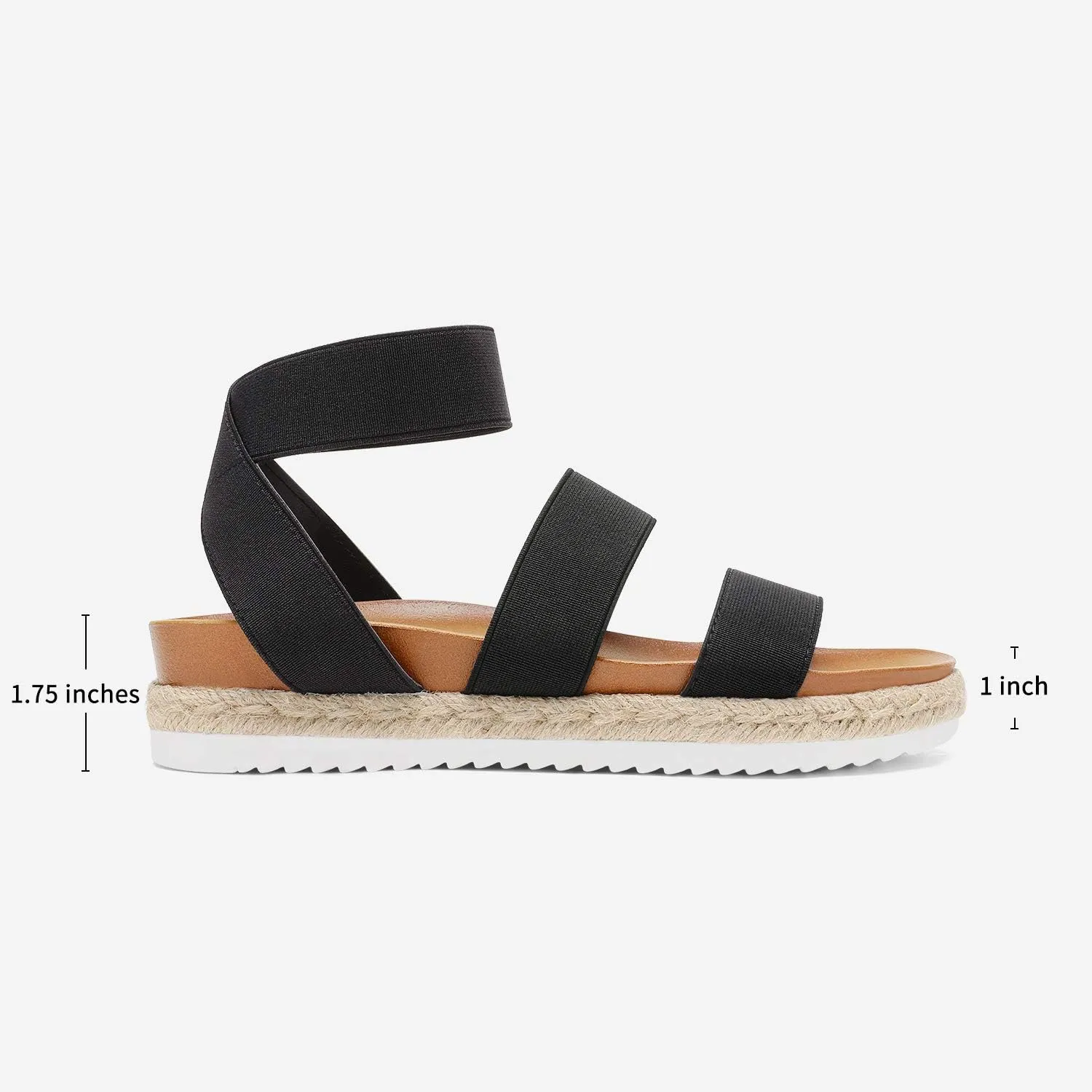 DREAM PAIRS Women’s Open Toe Ankle Strap Espadrille Flatform Platform Wedge Sandals