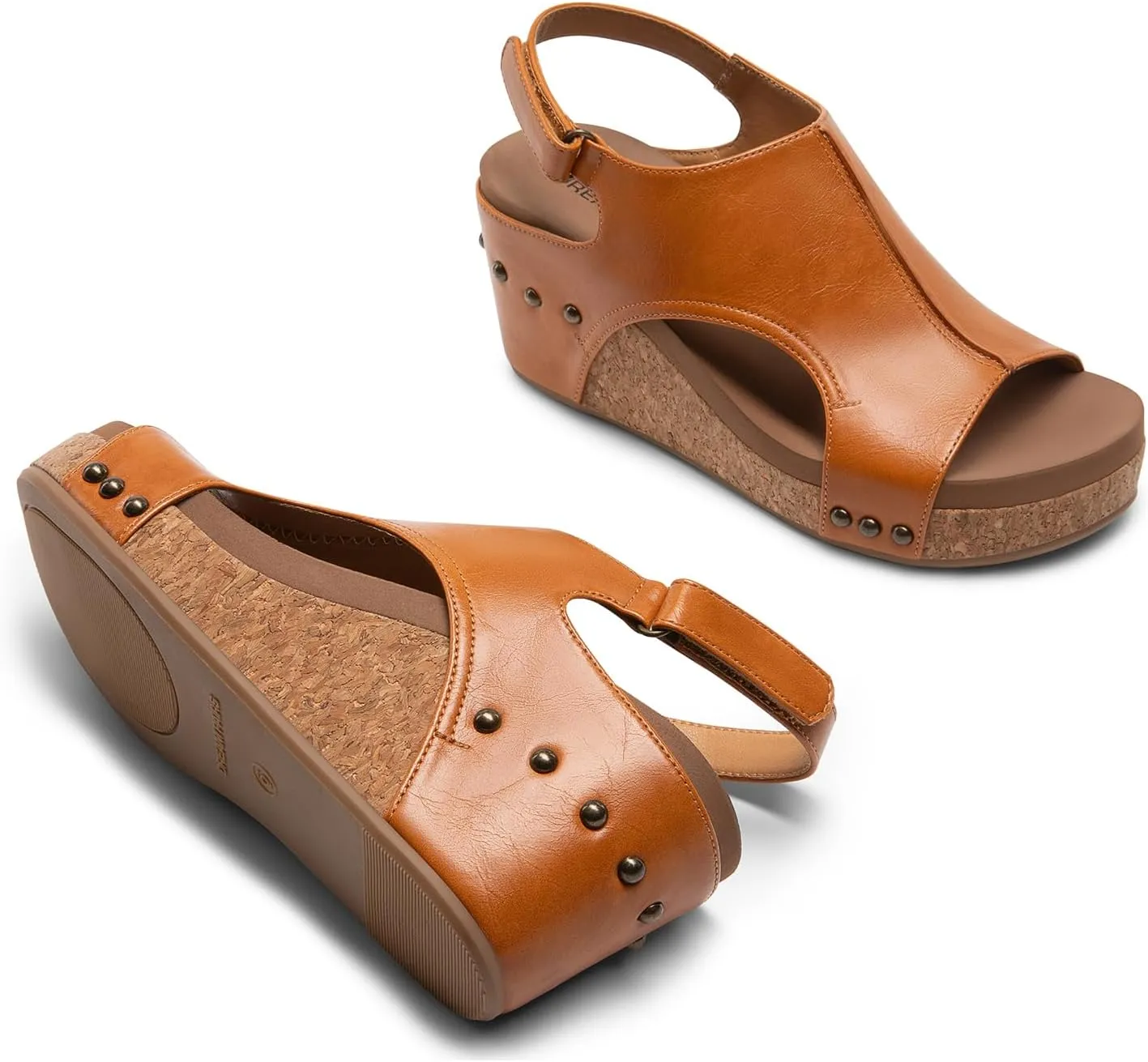 DREAM PAIRS Women's Platform Wedge Sandals, Comfortable Open-Toe Cork Casual & Dressy Summer Shoes