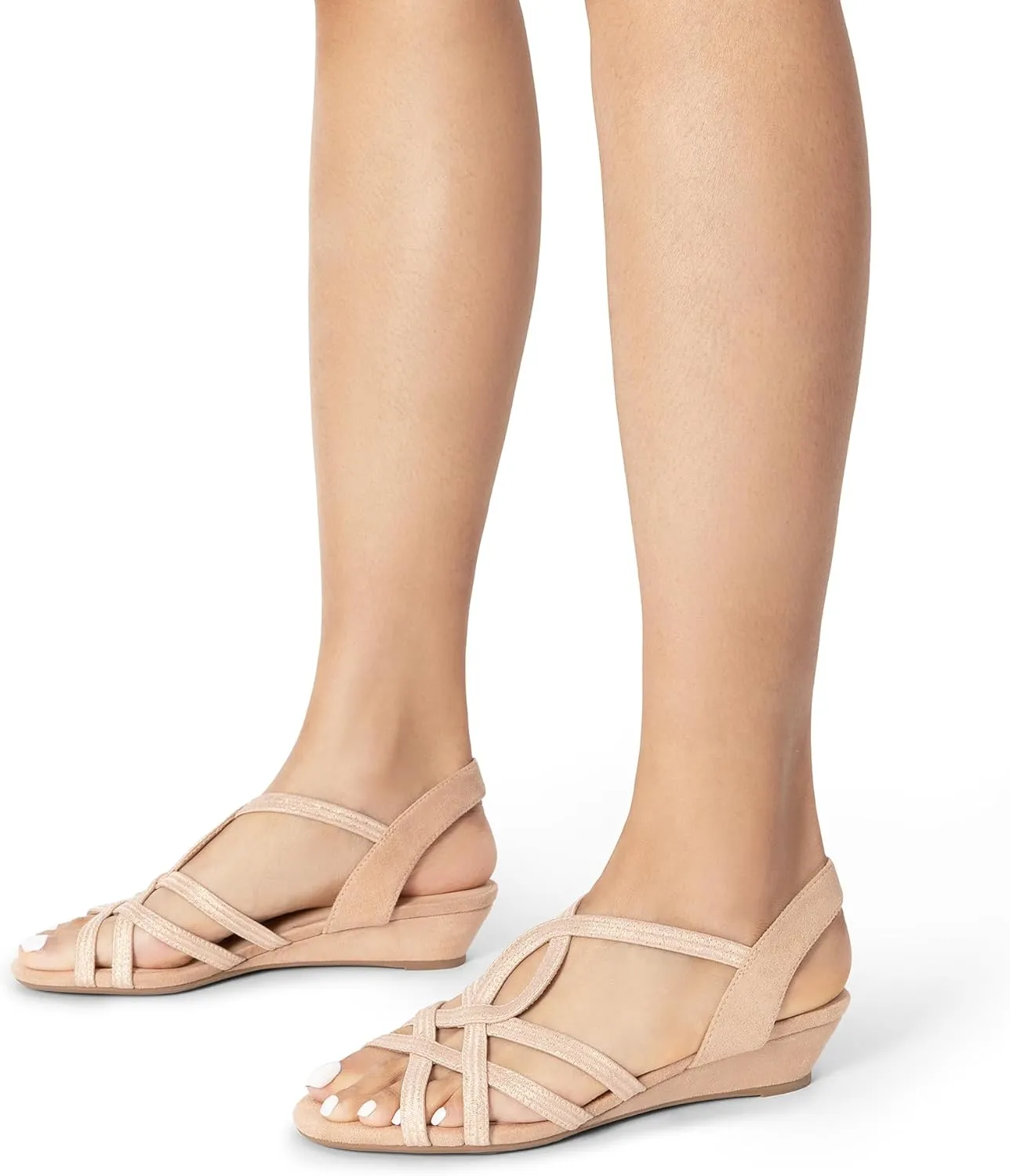 DREAM PAIRS Women's Strappy Wrapped Dressy Wedge Sandals Comfortable Low Heel Casual Summer Shoes