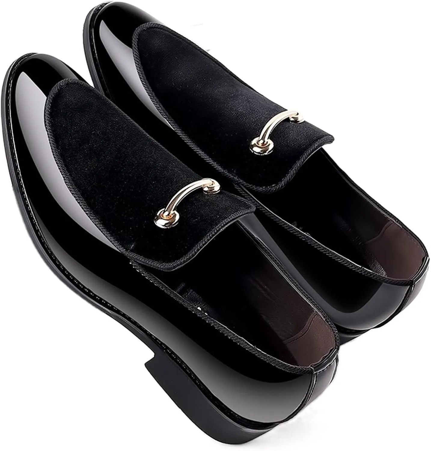 Dress Shoes for Men Men's Faux Patent Leather Loafers Stylish Business Moccasins for Spring Autumn, Perfect for Weddings