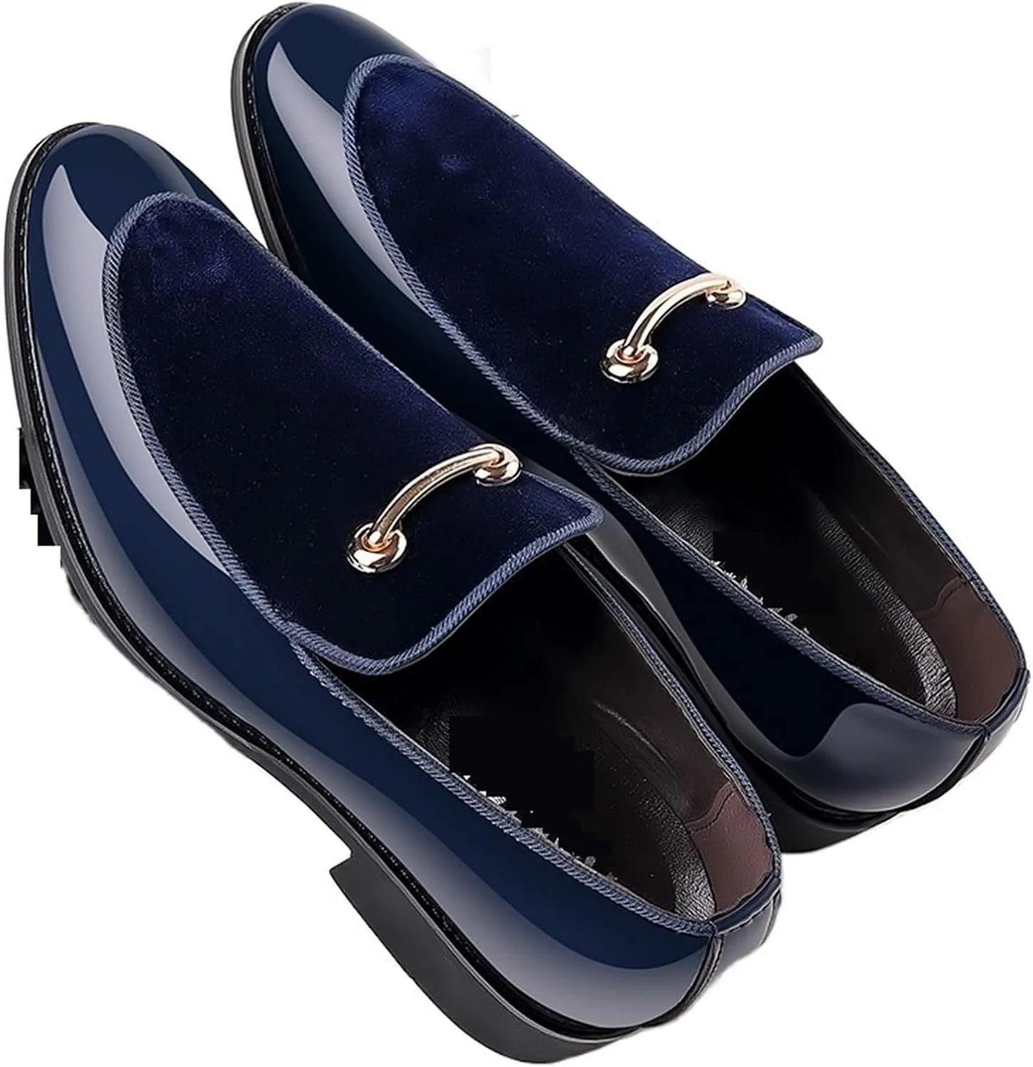 Dress Shoes for Men Men's Faux Patent Leather Loafers Stylish Business Moccasins for Spring Autumn, Perfect for Weddings