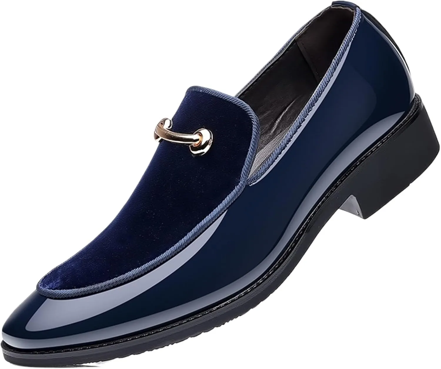 Dress Shoes for Men Men's Faux Patent Leather Loafers Stylish Business Moccasins for Spring Autumn, Perfect for Weddings
