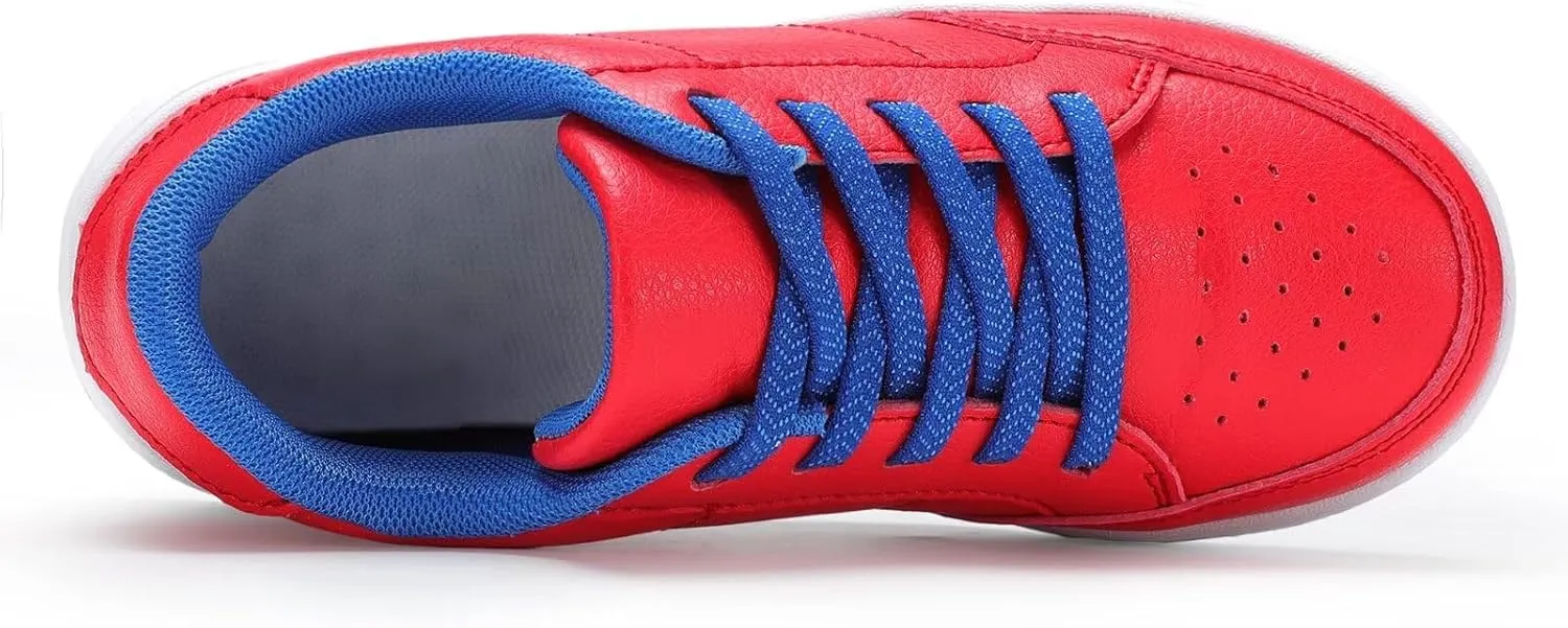 DSWED Black Boys Running Shoes for Girls Leather wear Athletic Kids Fashion Sneakers Tennis Shoes Big Kid Size