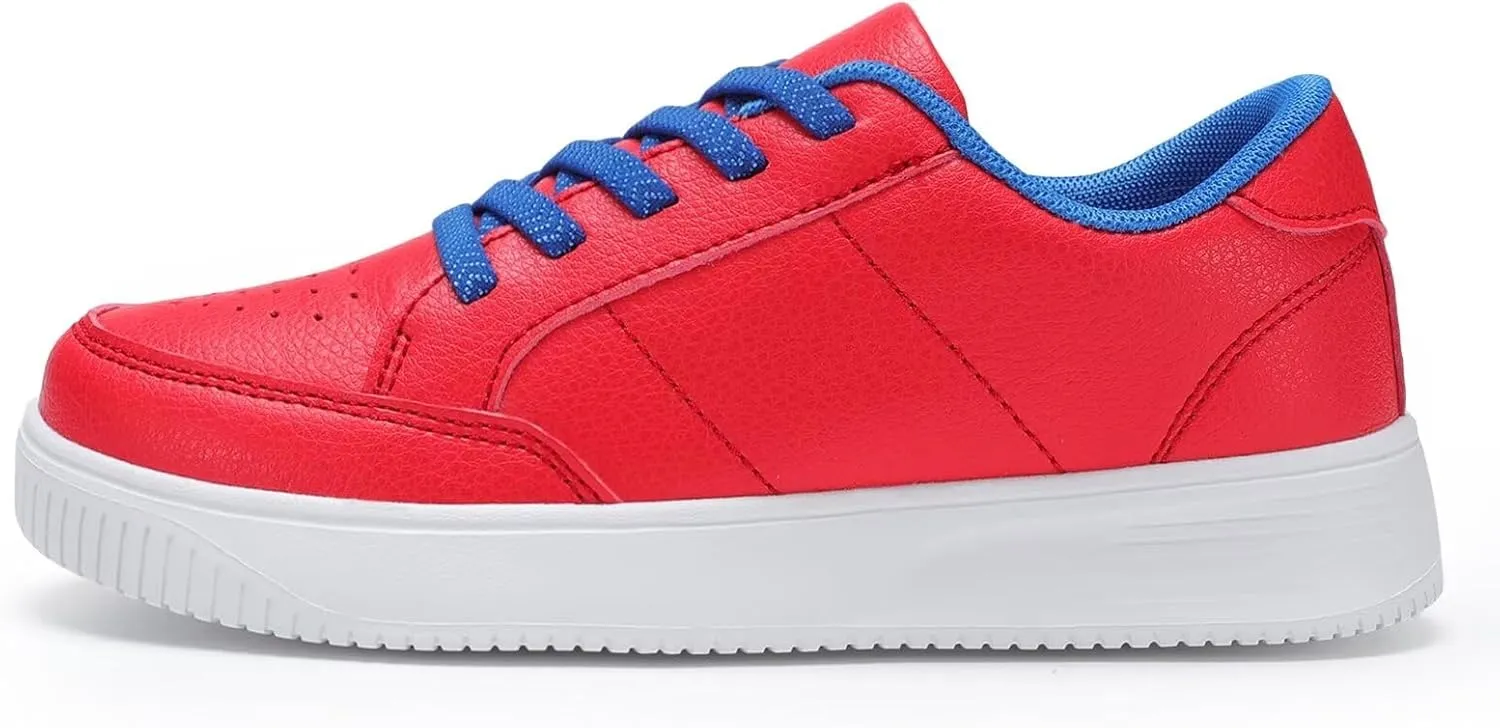 DSWED Black Boys Running Shoes for Girls Leather wear Athletic Kids Fashion Sneakers Tennis Shoes Big Kid Size