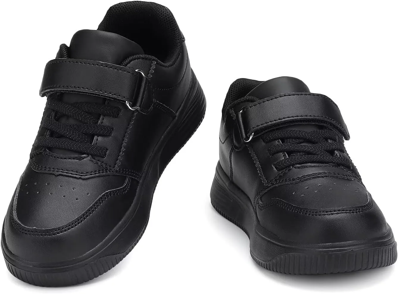 DSWED Black Boys Running Shoes for Girls Leather wear Athletic Kids Fashion Sneakers Tennis Shoes Big Kid Size