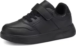DSWED Black Boys Running Shoes for Girls Leather wear Athletic Kids Fashion Sneakers Tennis Shoes Big Kid Size