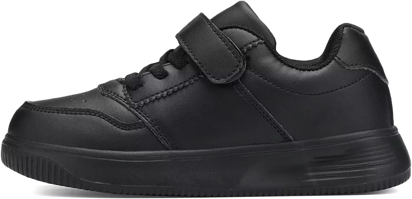 DSWED Black Boys Running Shoes for Girls Leather wear Athletic Kids Fashion Sneakers Tennis Shoes Big Kid Size
