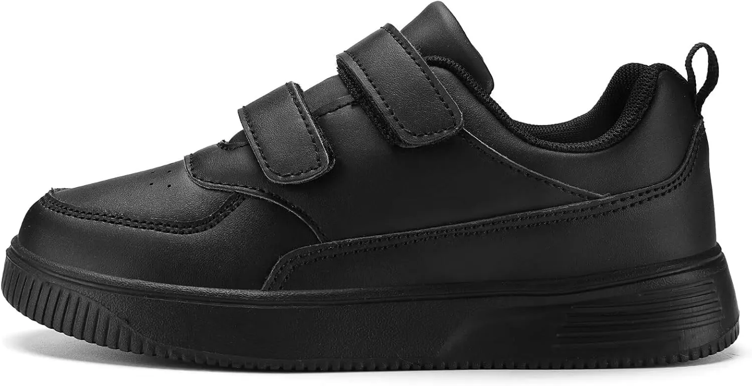 DSWED Unisex-Child Leather Lightweight Breathable Knit Athletic Running Sneakers for Kids Shoes for Boys Girls