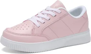 DSWED Unisex-Child Leather Lightweight Breathable Knit Athletic Running Sneakers for Kids Shoes for Boys Girls