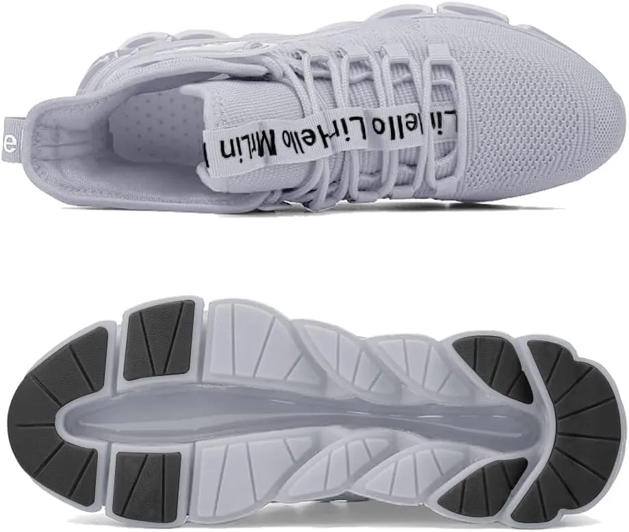 DUDHUH Running Shoes for Men Comfortable Athletic Cross Trainer Casual Walking Fashion Mens Tennis Sock Sneakers