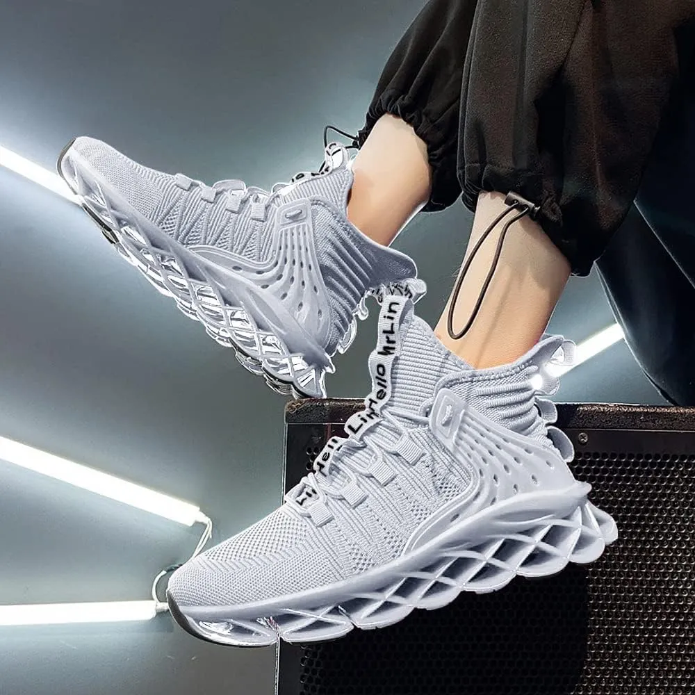 DUDHUH Running Shoes for Men Comfortable Athletic Cross Trainer Casual Walking Fashion Mens Tennis Sock Sneakers