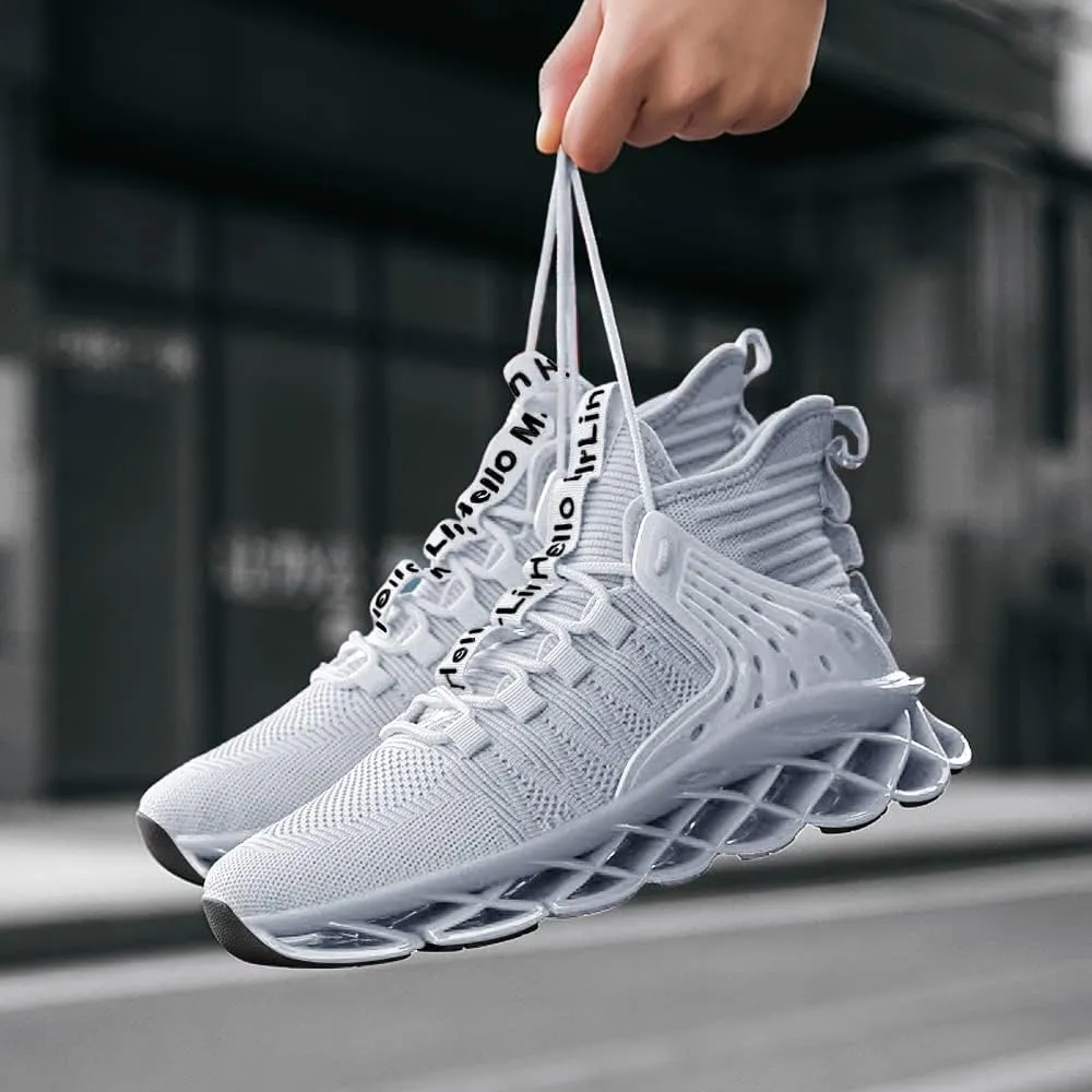 DUDHUH Running Shoes for Men Comfortable Athletic Cross Trainer Casual Walking Fashion Mens Tennis Sock Sneakers