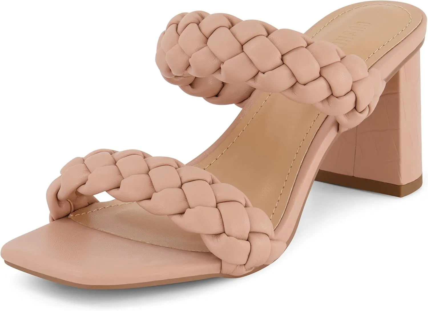 Dunes   CUSHIONAIRE Technology Women's Iris braided Heel Sandal  Memory Foam and Wide Widths Available