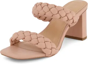 Dunes   CUSHIONAIRE Technology Women's Iris braided Heel Sandal  Memory Foam and Wide Widths Available