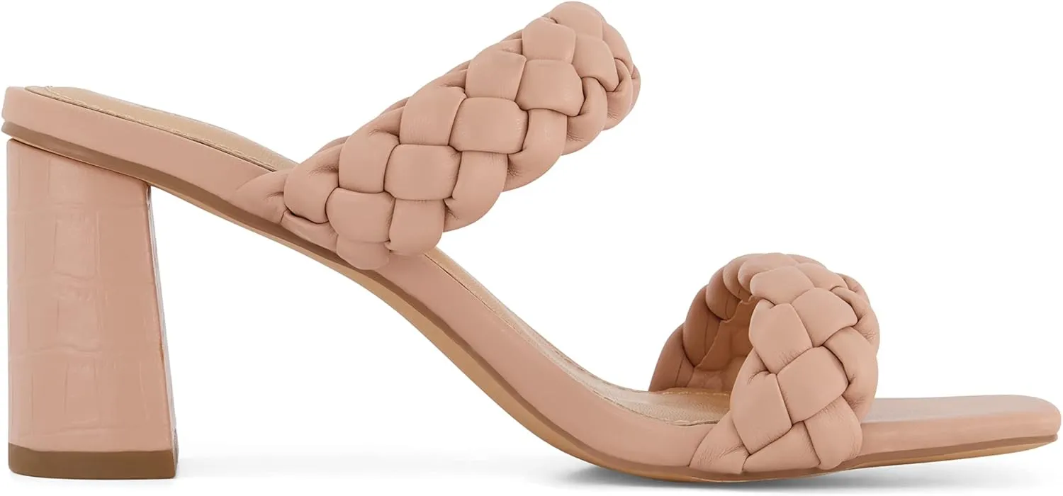 Dunes   CUSHIONAIRE Technology Women's Iris braided Heel Sandal  Memory Foam and Wide Widths Available