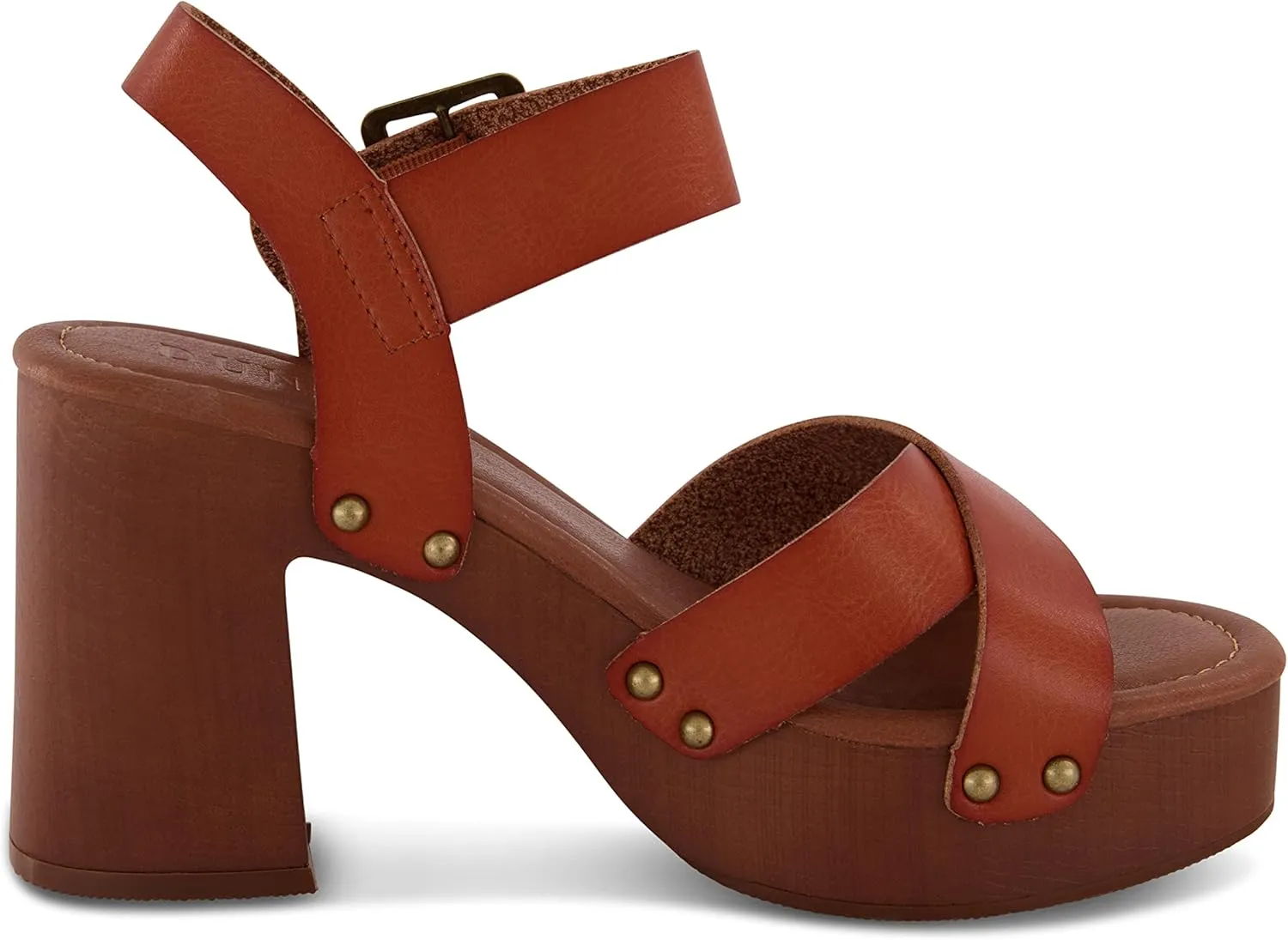 Dunes Women's Patsy Faux Wood Sandal  Comfort Foam & LiteSole Technology, Wide Widths Available