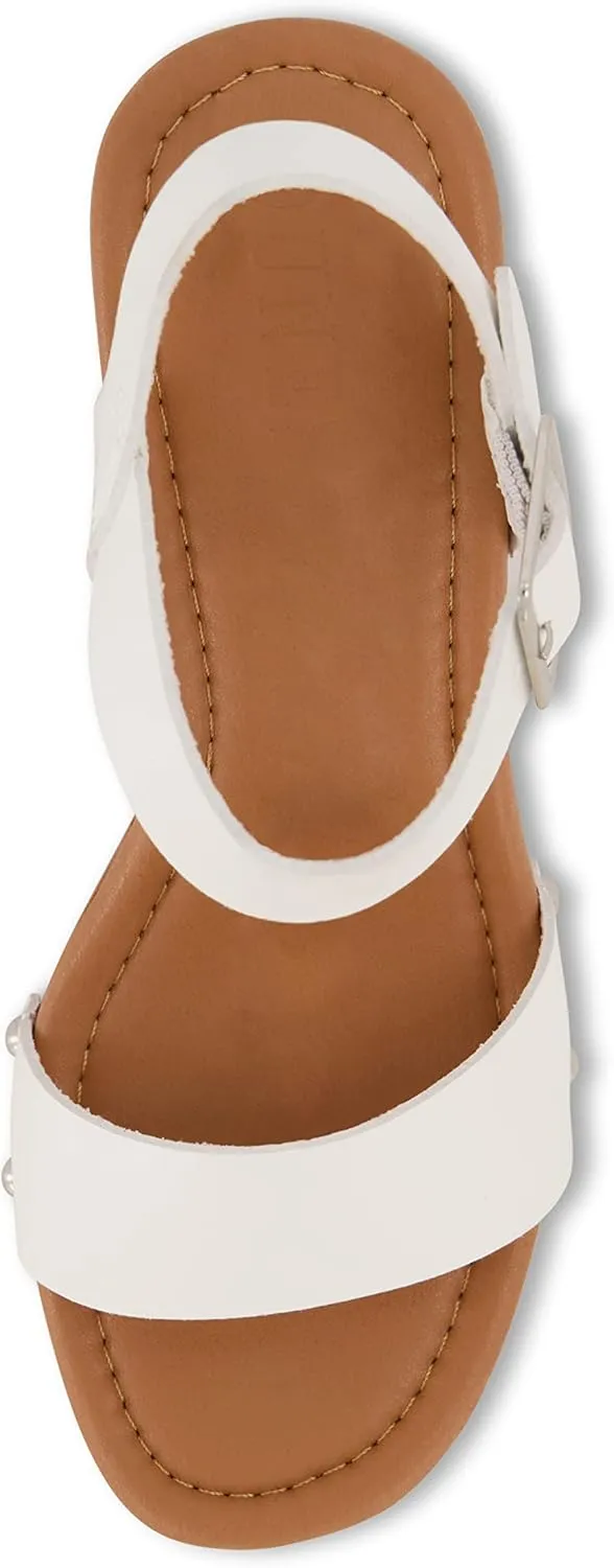 Dunes Women's Peru Faux Wood Sandal  Comfort Foam & LiteSole Technology, Wide Widths Available