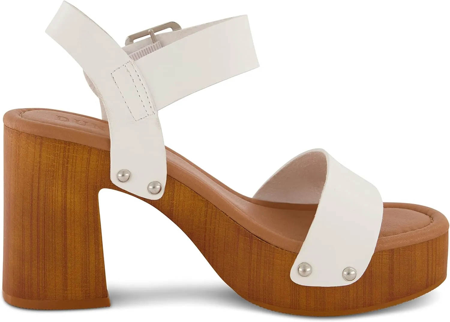 Dunes Women's Peru Faux Wood Sandal  Comfort Foam & LiteSole Technology, Wide Widths Available
