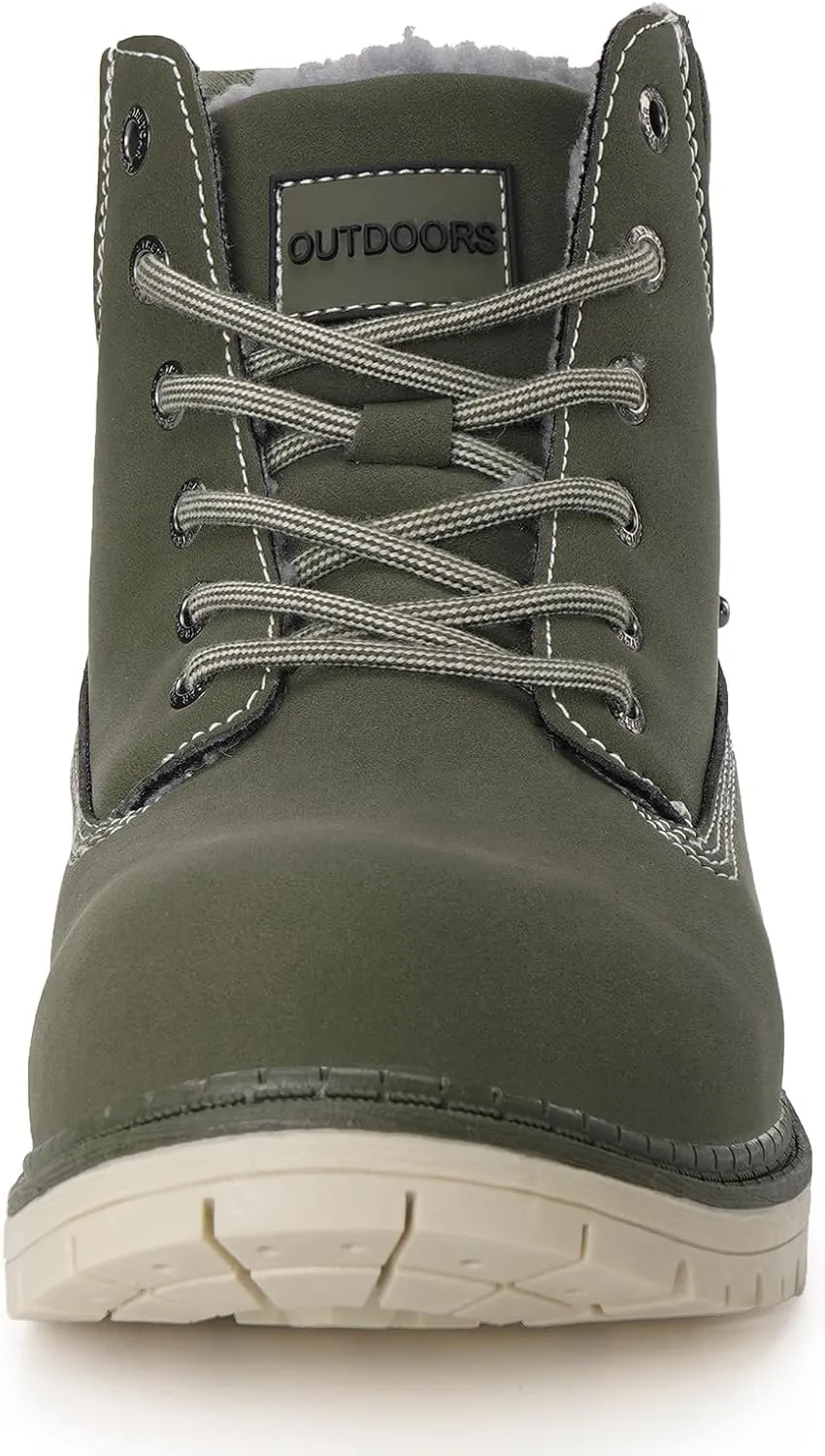 Eagsouni Mens Womens Snow Boots Warm Fur Lined Ankle Booties Hiking Trekking Trail Climbing Shoes Lace Up Anti-Slip Waterproof Working Outdoor Backpacking Boots