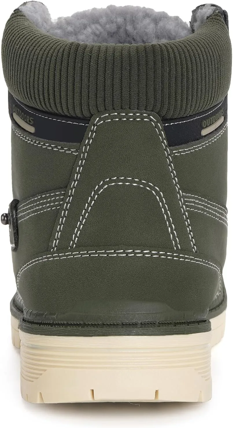 Eagsouni Mens Womens Snow Boots Warm Fur Lined Ankle Booties Hiking Trekking Trail Climbing Shoes Lace Up Anti-Slip Waterproof Working Outdoor Backpacking Boots