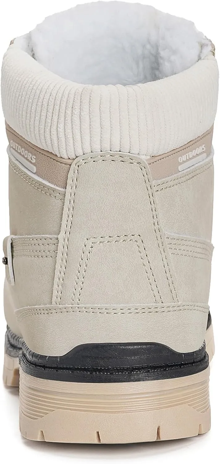 Eagsouni Mens Womens Snow Boots Warm Fur Lined Ankle Booties Hiking Trekking Trail Climbing Shoes Lace Up Anti-Slip Waterproof Working Outdoor Backpacking Boots