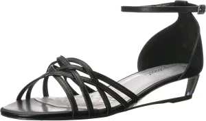 Easy Street Womens Tarrah Faux Leather Crossover Wedge Sandals