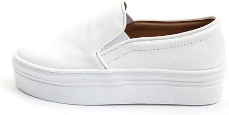epdavin Women's Casual Simple Slip-On Mid Heels Platform Shoes Fashion Sneakers