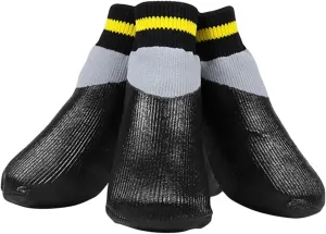 ERINGOGO 1Set Dog Booties for Small Dogs Slip Rubber Socks for Winter Rain Black Protects Paws from Snow and Mud Easy to Carry Use