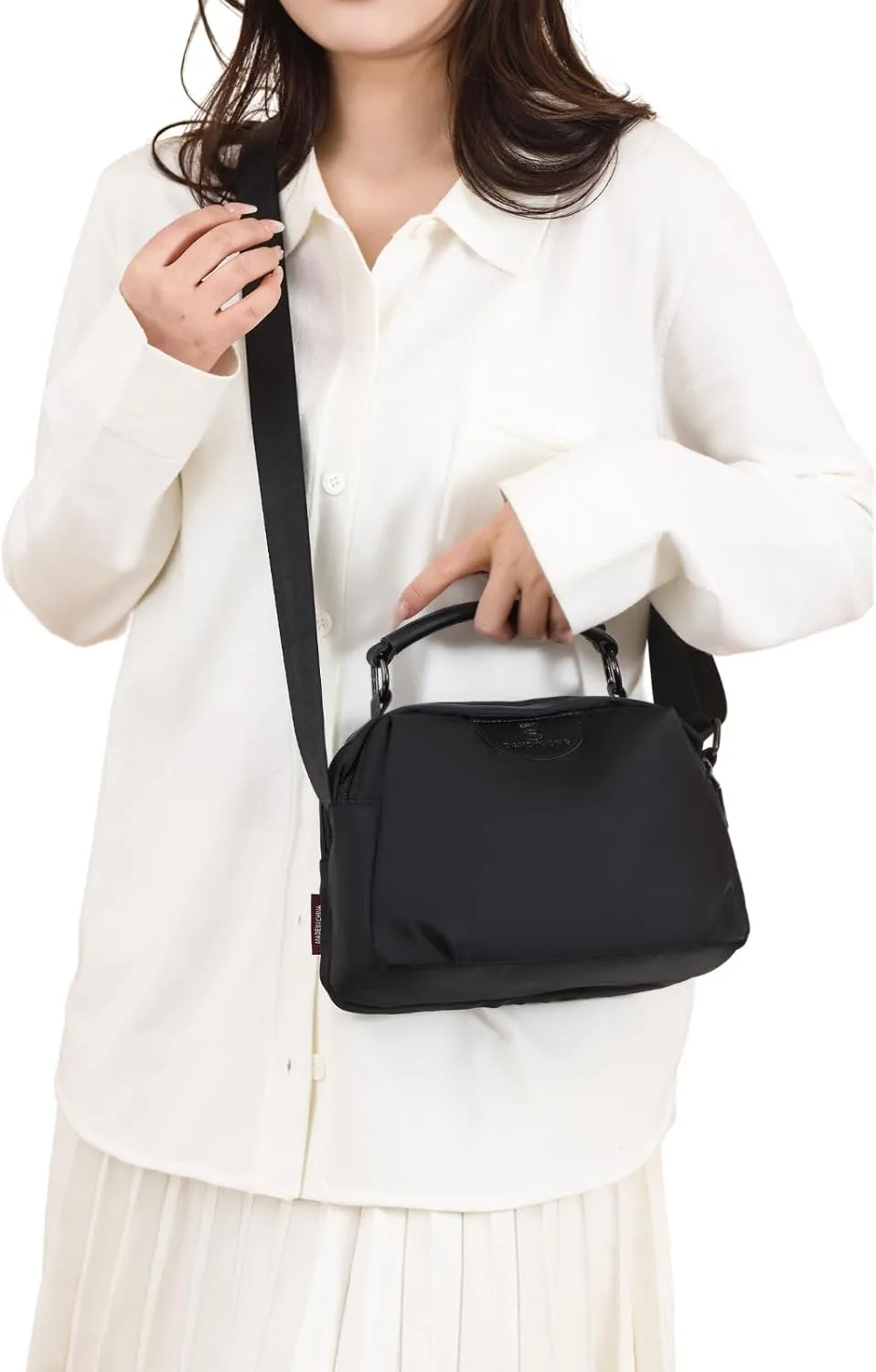Eslcorri Crossbody Bags for Women, Small Shoulder Bag Nylon Simple Purse with Zipper, Lightweight Casual Simple Purse