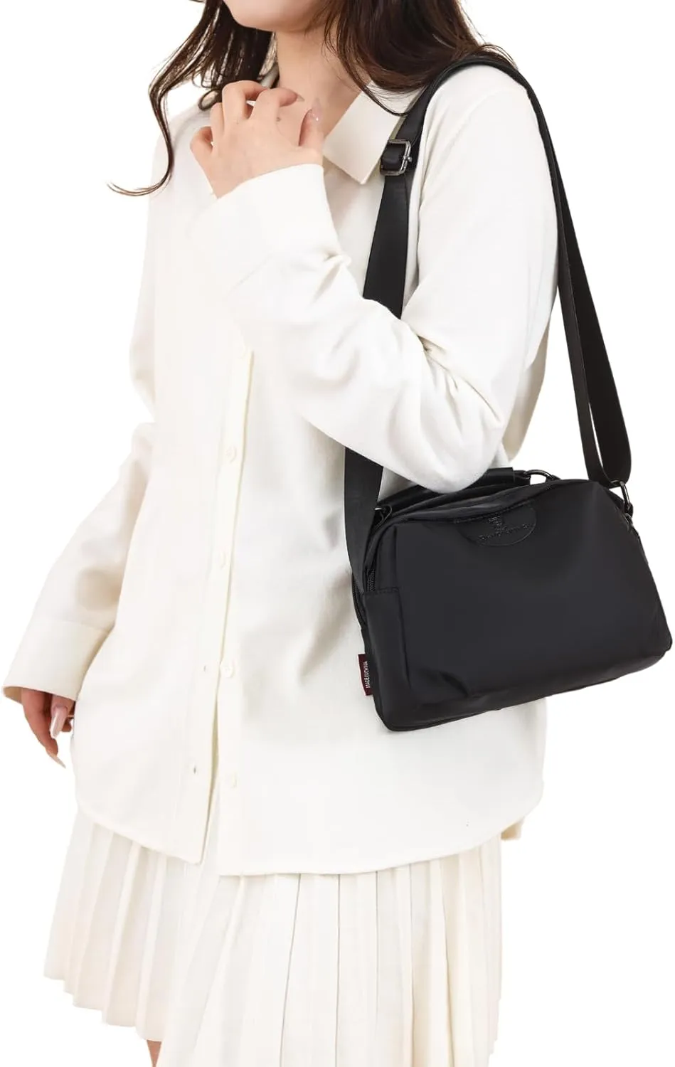 Eslcorri Crossbody Bags for Women, Small Shoulder Bag Nylon Simple Purse with Zipper, Lightweight Casual Simple Purse