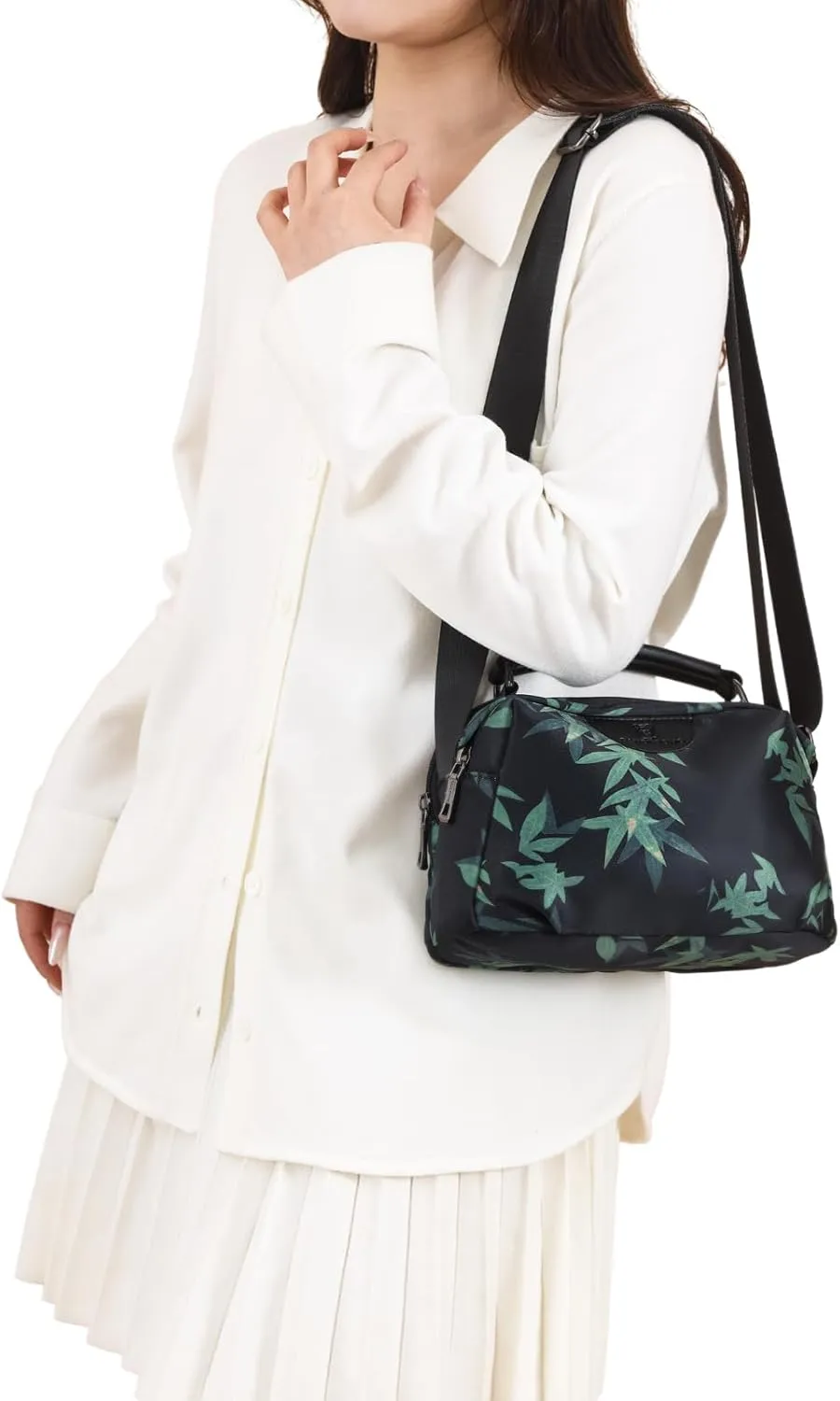 Eslcorri Crossbody Bags for Women, Small Shoulder Bag Nylon Simple Purse with Zipper, Lightweight Casual Simple Purse