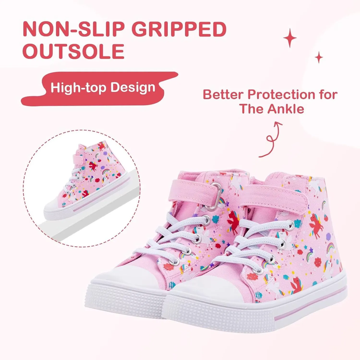 EUXTERPA Kids High Top Shoes Toddler Canvas Sneakers Boys Girls Casual Walking Sports Shoe