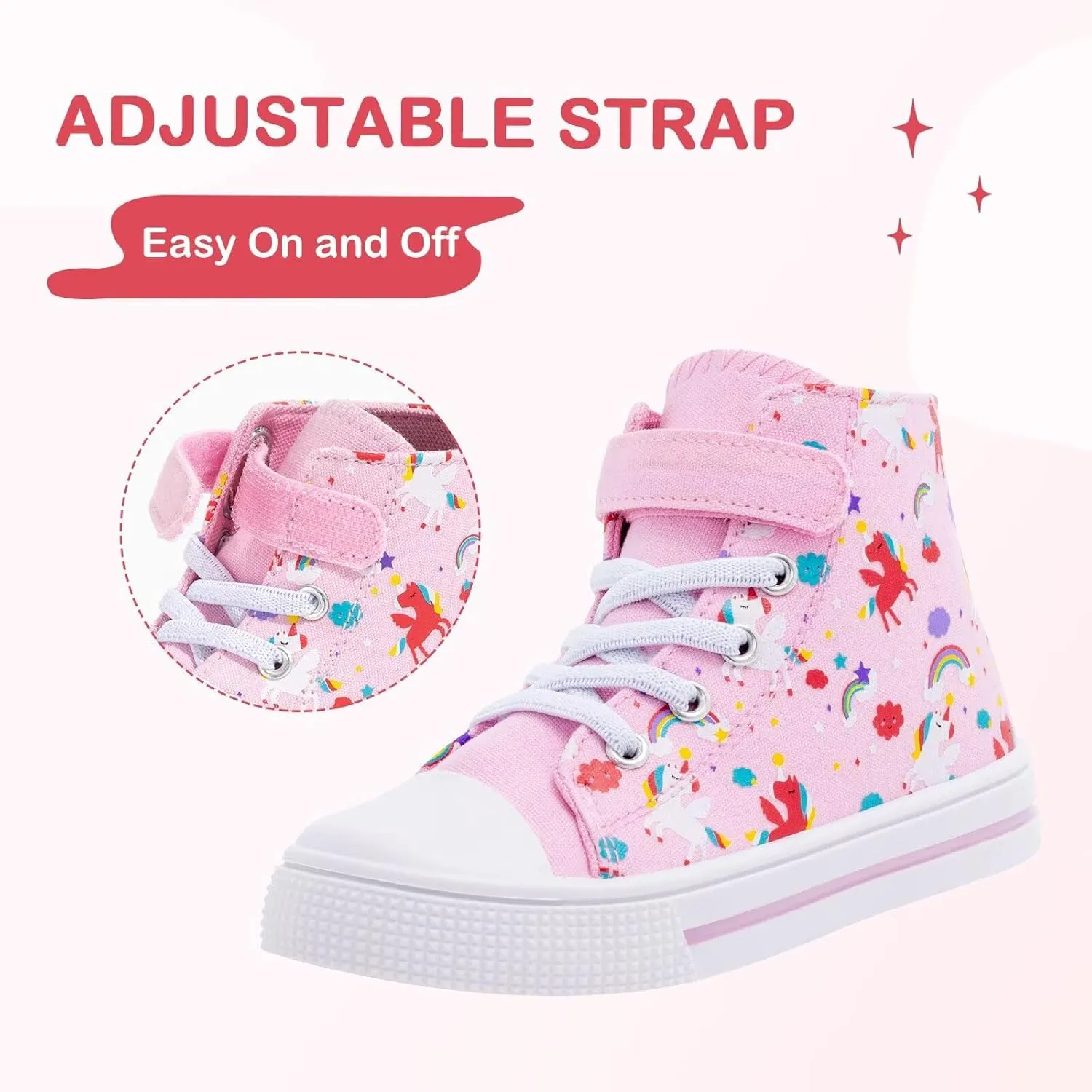 EUXTERPA Kids High Top Shoes Toddler Canvas Sneakers Boys Girls Casual Walking Sports Shoe