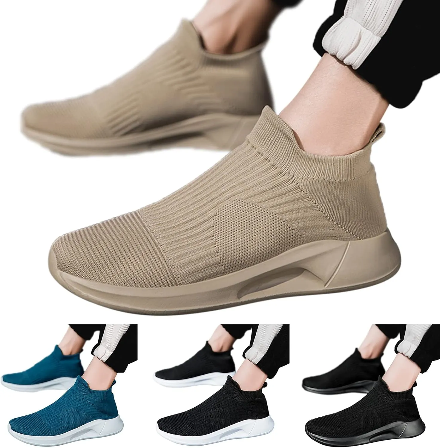 Fashion Lightweight Sneakers for Men Lightweight Breathable Walking Shoe Gym Tennis Business Formal Dress Shoes
