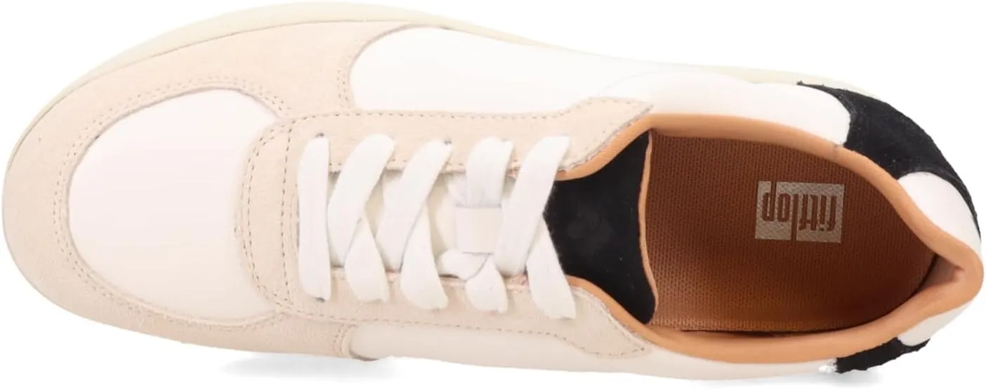 FitFlop Womens Rally Leather/Suede Panel Sneakers
