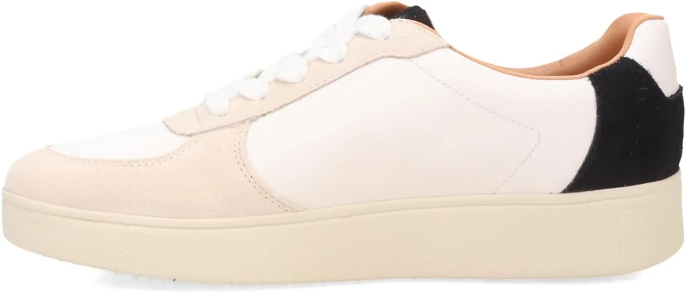 FitFlop Womens Rally Leather/Suede Panel Sneakers