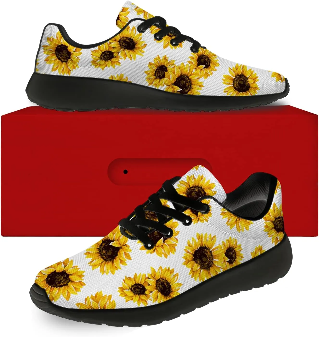 Flower Shoes for Women Men Running Shoes Womens Mens Comfortable Walking Tennis Sneakers Floral Shoes Gifts
