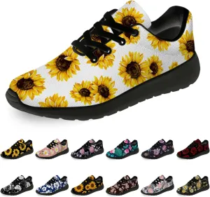 Flower Shoes for Women Men Running Shoes Womens Mens Comfortable Walking Tennis Sneakers Floral Shoes Gifts