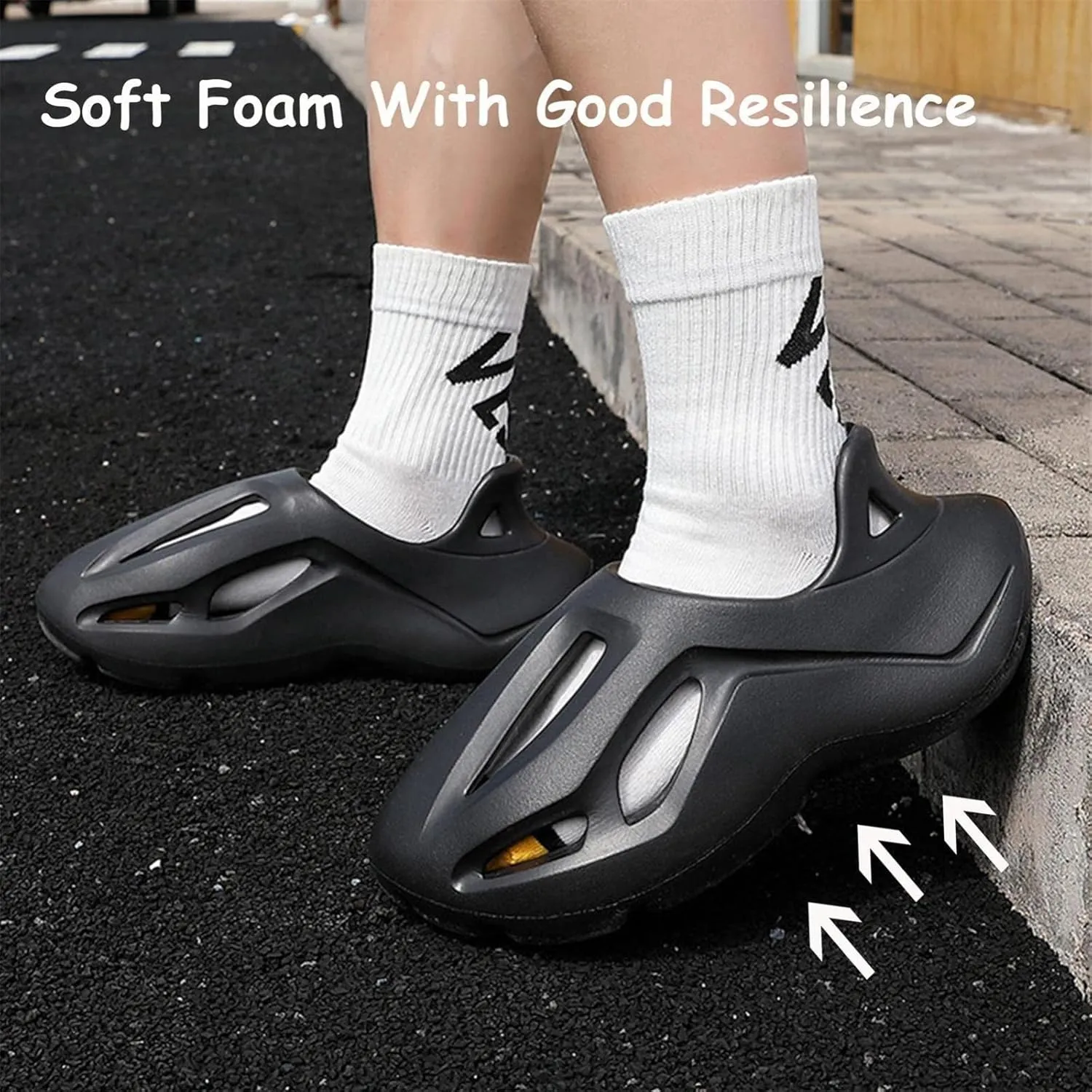 Foam Runner Shoes, Unisex Foam Runner Sneakers Pillow Cloud Shoes Non-Slip Lightweight Breathable Soft Fashion Sandals