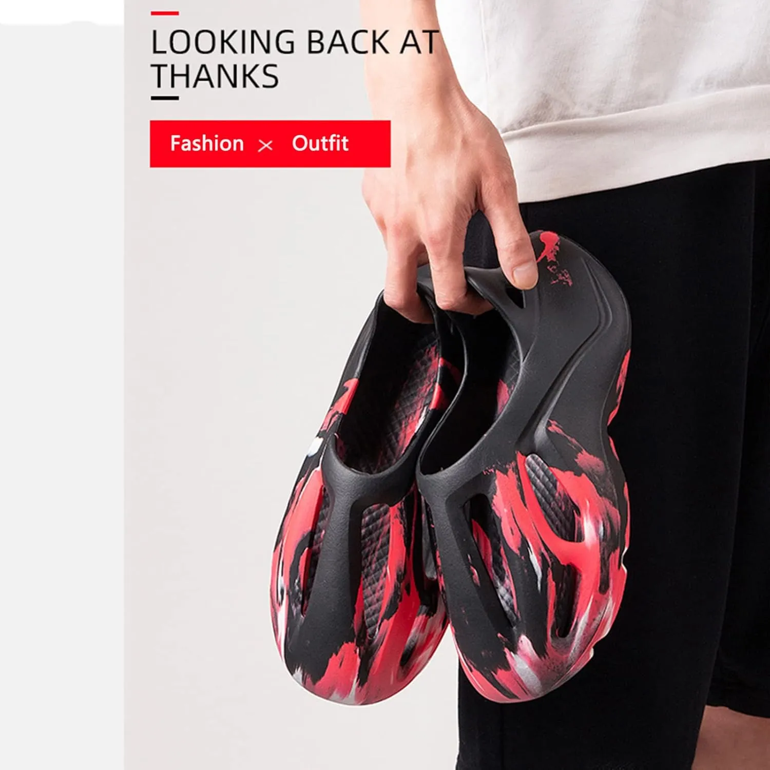 Foam Runner Shoes, Unisex Foam Runner Sneakers Pillow Cloud Shoes Non-Slip Lightweight Breathable Soft Fashion Sandals