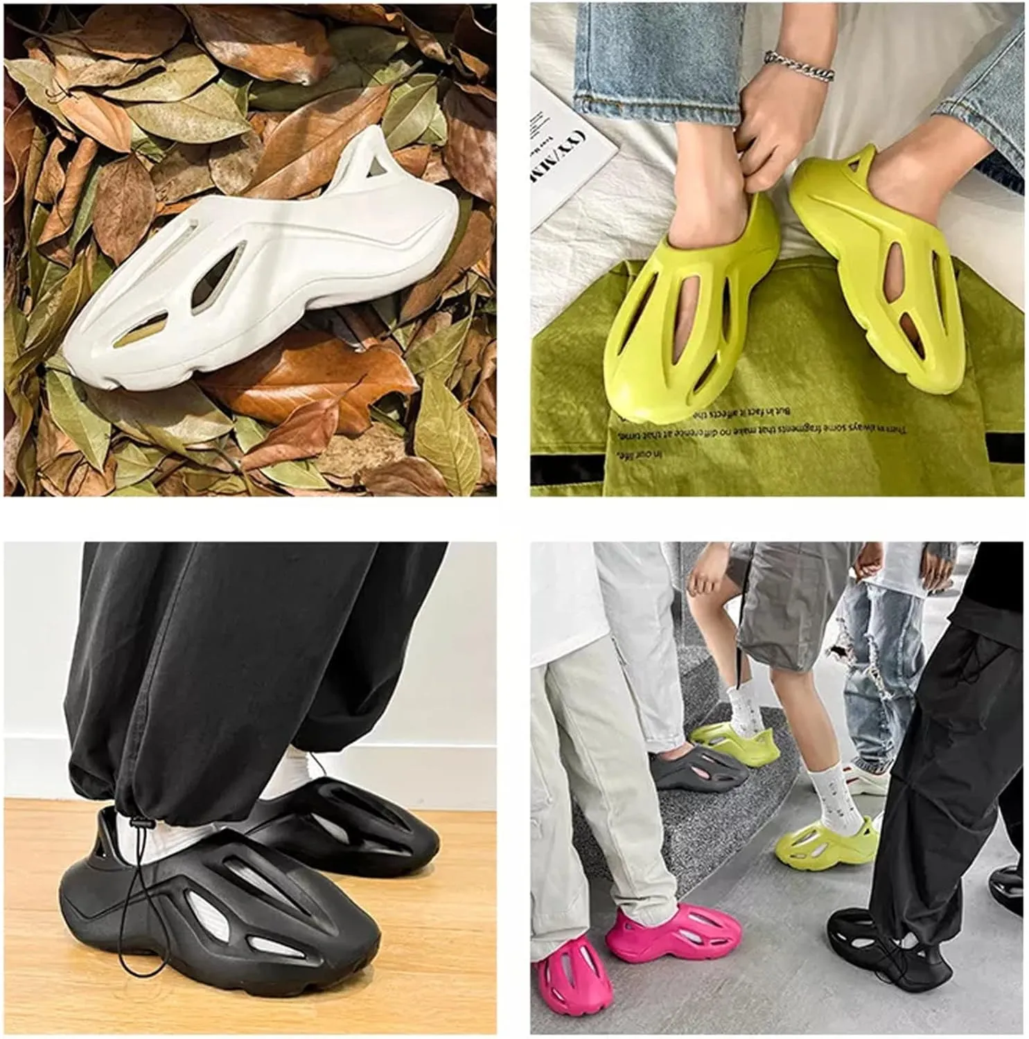 Foam Runner Shoes, Unisex Foam Runner Sneakers Pillow Cloud Shoes Non-Slip Lightweight Breathable Soft Fashion Sandals
