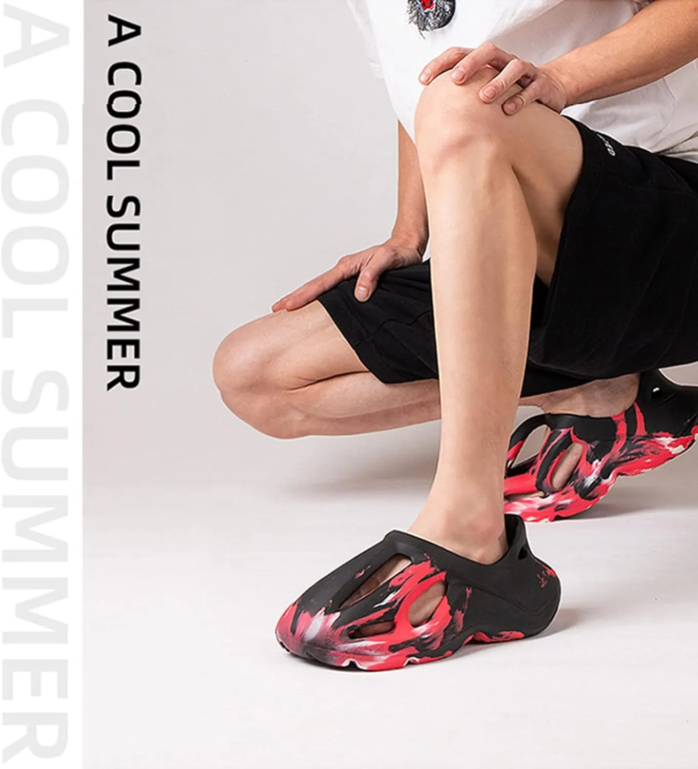 Foam Runner Shoes, Unisex Foam Runner Sneakers Pillow Cloud Shoes Non-Slip Lightweight Breathable Soft Fashion Sandals