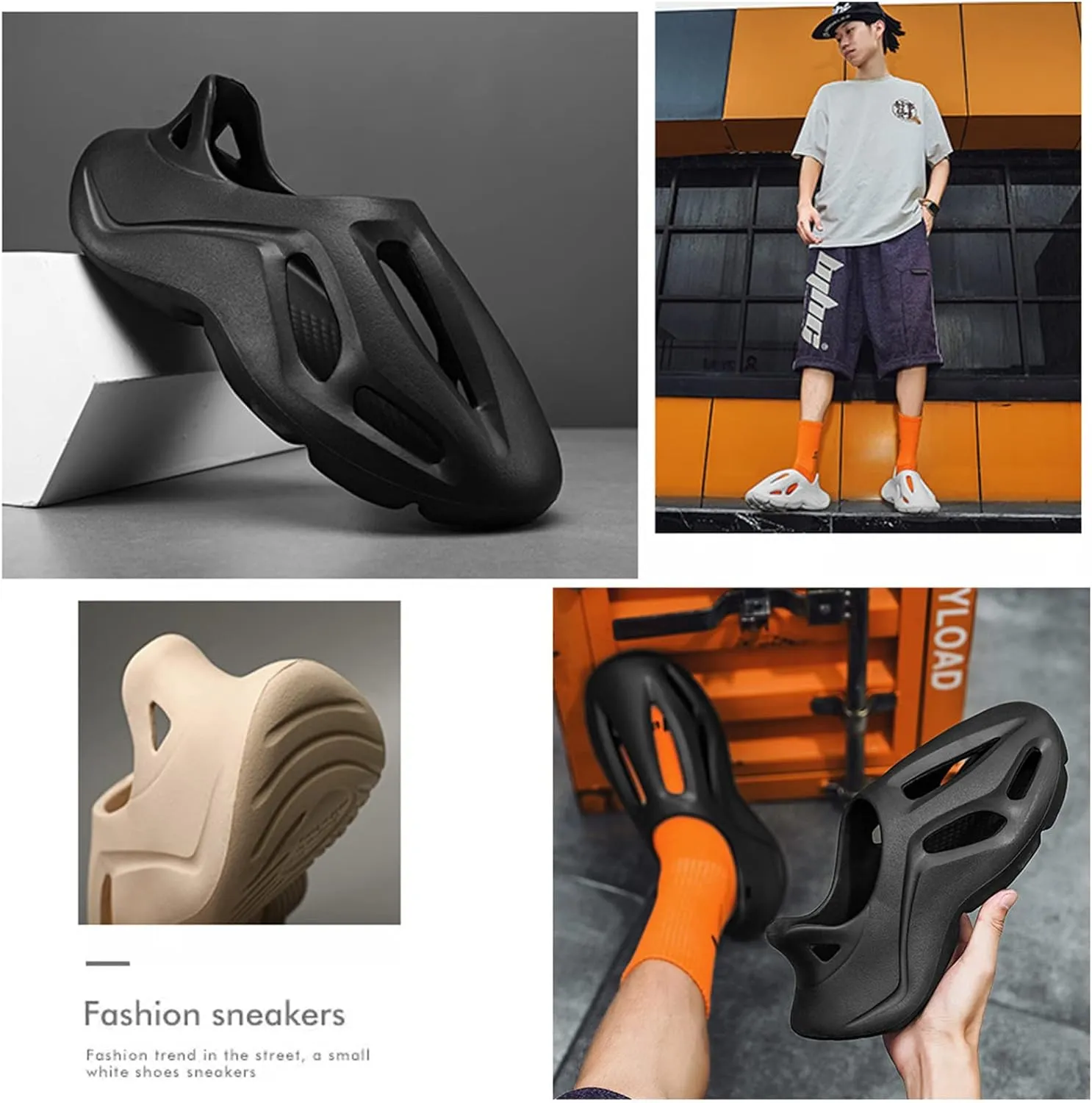 Foam Runner Shoes, Unisex Foam Runner Sneakers Pillow Cloud Shoes Non-Slip Lightweight Breathable Soft Fashion Sandals