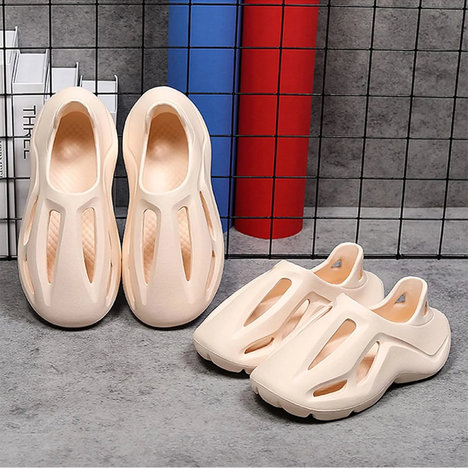 Foam Runner Shoes, Unisex Foam Runner Sneakers Pillow Cloud Shoes Non-Slip Lightweight Breathable Soft Fashion Sandals