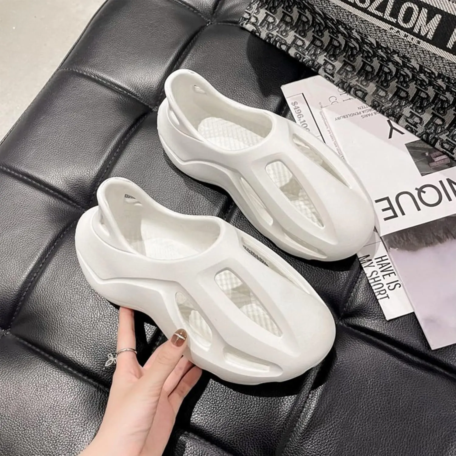 Foam Runner Shoes, Unisex Foam Runner Sneakers Pillow Cloud Shoes Non-Slip Lightweight Breathable Soft Fashion Sandals